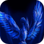 icon Blue neon eagle