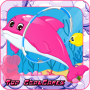 icon cute dolphin caring